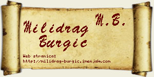 Milidrag Burgić vizit kartica